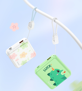 YOOBAO 10000mAh Carga rápida Dibujos animados Mini Power Bank Android <span class=keywords><strong>iPhone</strong></span> Cargador con cable desmontable - Product Image 6