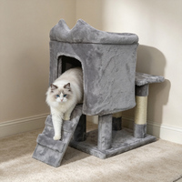 Arbre à chat moderne en sisal et carton, griffoir durable et écologique pour usage intérieur, hauteur 60 cm, 2 niveaux, facile à assembler