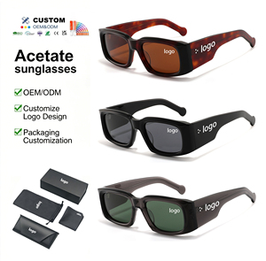 Gafas de Sol Unisex de Acetato Polarizado TAC con Montura Gruesa de Alta Calidad, Logotipo <span class=keywords><strong>3D</strong></span> Personalizado Cuadrado, Estilo Vintage de Lujo Premium, Protección UV - Product Image 1