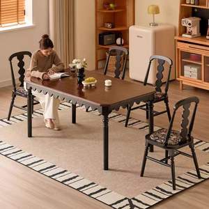 French Retro Style Solid Wood Rectangular Dining <b>Table</b> For Home Dining Room Stable Design - Product Image 3