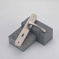 Manija de Puerta de Esquina Moderna Europea con Placa Larga de Latón, Juego de Cerradura de Entrada para Puertas de Madera de Hotel, Villa, Apartamento, Dormitorio, Oficina