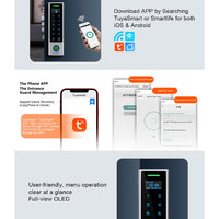 Clavier de contrôle d'accès HFD3-WIFI WiFi Tuya OLED avec lecteur d'empreintes digitales, carte EM/MF, code PIN et déverrouillage à distance par téléphone pour système d'entrée extérieur
