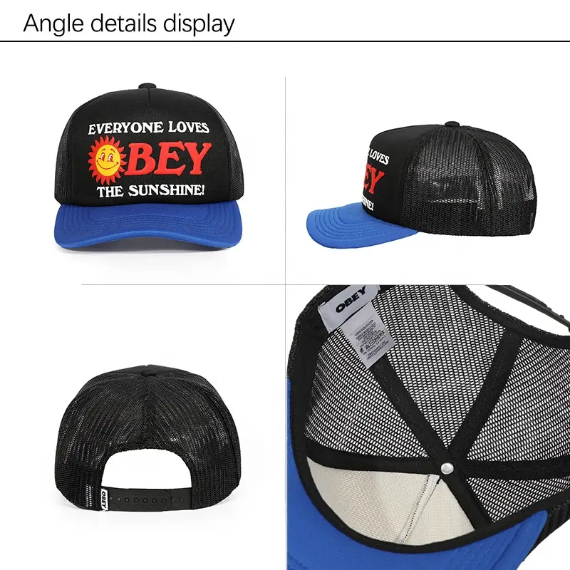 Digitaldruck Logo benutzer definierte hochwertige Hüte Snapback Caps gebogene Krempe Golf Caps Baumwolle wasserdichte 5 Panel Cap