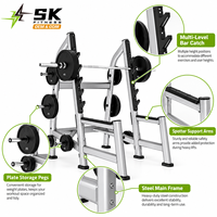 Support à haltères à deux niveaux SK-L43 avec plateaux inclinés et base stable pour salle de sport commerciale et salle de sport d'hôtel