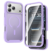 Coque de téléphone magnétique transparente antichoc à protection intégrale 360° avec protection d'écran et de caméra pour iPhone 17 Pro Max