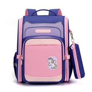 Sac à dos d'école avec logo personnalisé de haute qualité pour filles et garçons, sac de livre mignon avec étui à crayons pour écoliers