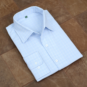 Camicie Seersucker da Uomo, Camicia a Quadri Business Casual, Abbigliamento Estivo da Resort, Colletto Unico, Spalle Arricciate, Premium - Product Image 1