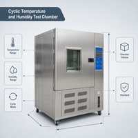 Cámara de Prueba de Temperatura y Humedad Cíclica, Cámara de Prueba Climática de Calor y Humedad con Controlador de Pantalla Táctil para IEC 60068