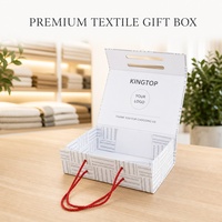 Boîte cadeau rigide personnalisée pour textiles, mode, culture, avec fermeture magnétique, pliable, motif gris, corde rouge, vente en gros, directement de l'usine