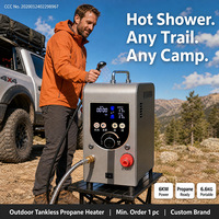 Chauffe-eau instantané au gaz Zentopia 3L 6KW mécanique intégré vertical pour camping, cabane, jardin, patio, douche