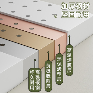 Pegboard <b>Shelf</b> <b>Wall</b> <b>Mounted</b> Desk Storage Organizer Multi-purpose No Drill Required Office Dormitory Use Rectangle Painted Finish - Product Image 2