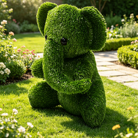 Décoration de jardin artificielle, topiaire, animal en buis vert, plante verte, herbe, animal en plastique, éléphants artificiels