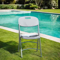 Chaise pliante en plastique pour événements de jardin, portable, économique, blanche, pour l'extérieur, tables et chaises pliantes en plastique