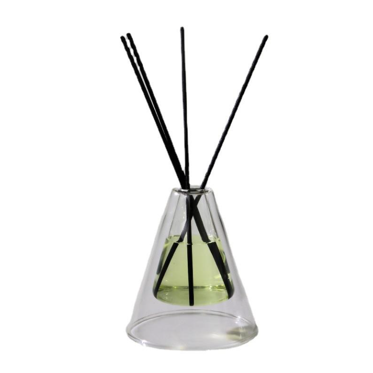 Double-Walled 180ml Clear Glass Vase Flameless Aromatherapy for Reed Diffuser Bottle Luxury Cone Shape Glass Bottle Home Deco · image 6
