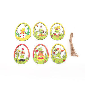 Adorno Colgante de Madera con Forma de Conejo para Decoración de Pascua AA288, Conejito de Madera Colorido - Product Image 2