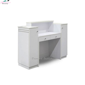 Nhà cung cấp chuyên nghiệp thiết kế thẩm mỹ viện Bàn Quầy kính hiện đại hiển thị bàn tiếp tân với logo - Product Image 6