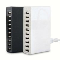Adaptateur secteur intelligent à 10 ports, chargeur mural USB 50W 10A pour téléphone et tablette