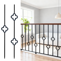 Design moderne populaire 44 pouces trèfle à quatre feuilles fer balcon garde-corps escalier main courante escalier balustre broche pour la Villa