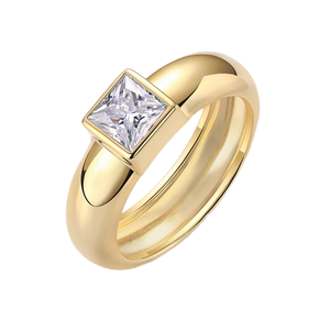 Anillo de Fiesta para Mujer, 1CT, 5.5mm, Plata de Ley S925, Corte Princesa, Moissanita, Estilo Bohemio, Chapado en Oro de 18K Certificado, para el Día de San Valentín - Product Image 4