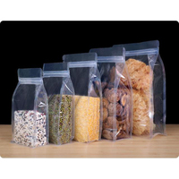 Sachet alimentaire personnalisé mat transparent à fond plat, résistant à l'humidité, avec fermeture auto-adhésive thermoscellable pour l'emballage du lait et des aliments pour animaux de compagnie