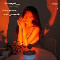 Lampe d'ambiance créative, lampe de coucher de soleil et de lever de soleil, humidificateur, appareil de réhydratation pour la chambre à coucher