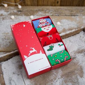Holiday Gift Custom Packing Novelty 5 Pairs in Box Women <b>Men</b> Adult Winter Santa Cotton Knit Crew Xmas Christmas <b>Socks</b> - Product Image 4