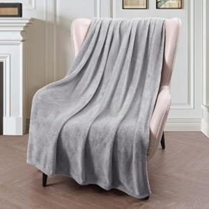 Luxury Thick Knitted <b>Flannel</b> Fleece Blanket with Embroidered Pattern Solid for Bed and Couch for Winter-Wholesale - Product Image 5