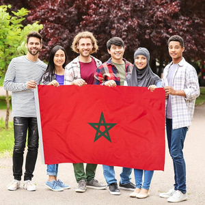 Drapeau national du <span class=keywords><strong>Maroc</strong></span> personnalisé 3*5 pieds pour match de football, événement sportif, élection, impression numérique, polyester durable - Product Image 3