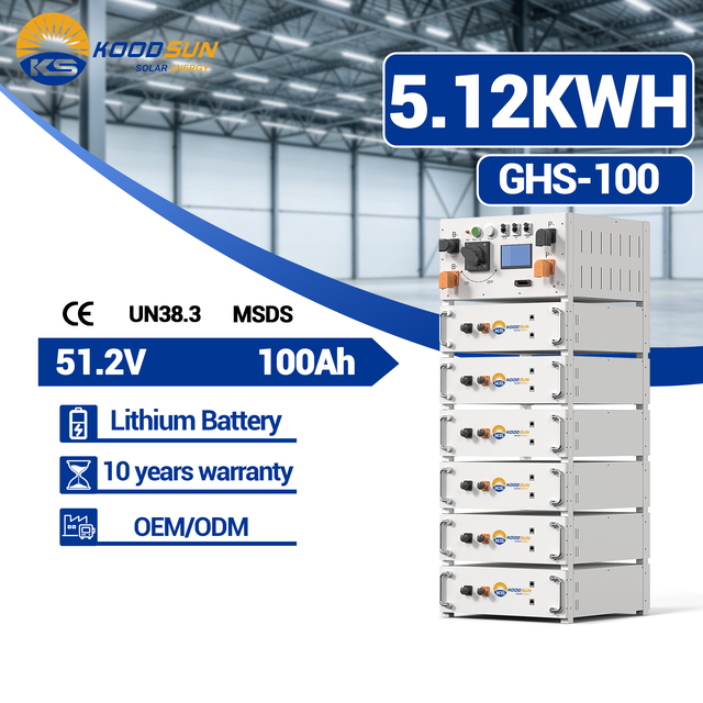 Koodsun 5.12kWh Modular Lithium Battery 20kwh 40kwh 60kwh for Residential Solar Power and Energy Storage