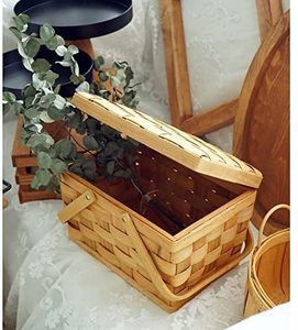 Factory Wood Chip Handmade <strong>Basket</strong> Hamper Bread Woven Fruit Gift Picnic <strong>Storage</strong> <strong>Baskets</strong> <strong>Wicker</strong> - Product Image 3