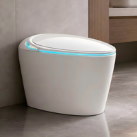 WC intelligent haut de gamme, cuvette de toilette intelligente, WC à poser au sol, céramique, automatique, forme d'œuf, bidet, toilettes intelligentes pour salle de bain