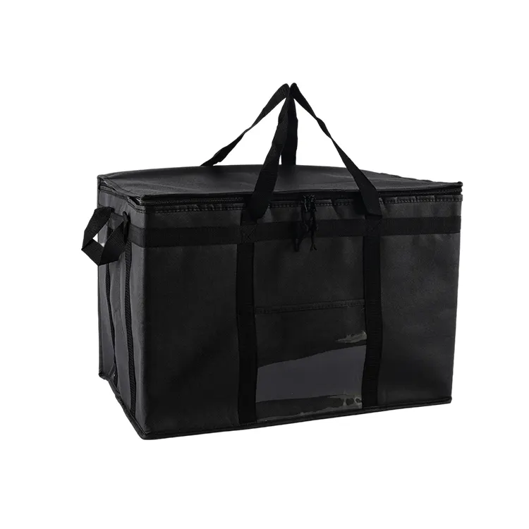 Big capacity laminated pp woven hot cold thermal insulation aluminium lunch picnic box insulated cooler bag