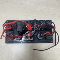 Panel Saklar 8 Tombol 12-24V dengan Konektor Daya dan Saklar Rocker LED Biru untuk Kapal Laut