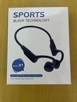 Casque à conduction osseuse BT 5.0 avec mémoire intégrée, oreillettes ouvertes, indicateur LED et commandes tactiles pour le sport et les activités de plein air