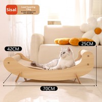 Fauteuil inclinable en bois pour chat avec griffoir intégré, lit pour chat, canapé durable, ne perd pas ses fibres, adapté à toutes les saisons, jouet pour chat, coussin aiguisant pour griffes