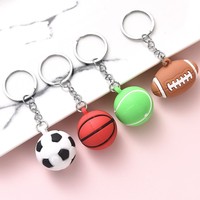 Gantungan Kunci Pembuka Botol Olahraga Sepak Bola Bola Basket Bola Voli Penggemar Rugby Liontin Kartun PVC Plastik Ringan