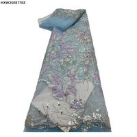 Tissu de dentelle brodée de fleurs de haute qualité, tissu de brocart perlé de luxe, broderie dorée perlée, tissu de dentelle jacquard fleuri pour robes