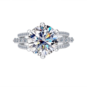 Anillo de Moissanita Clásico de Seis Puntas, Tres Vidas, Tres Mundos, de Plata S925 con Diamante de Moissanita, de la Fábrica de Joyería MUSHAN - Product Image 2