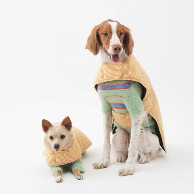 Autumn Winter Dog Coat,Double-sided Warm Dog Cape, Comfortable Windproof and Waterproof Dog Cotton Vest