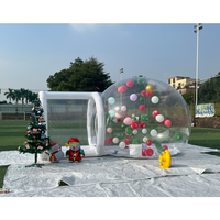 Tente à bulles géante transparente gonflable en cristal pour l'extérieur, tente à bulles gonflable chauffée avec ballons