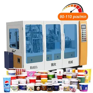 90-110 Stuks/min Papierschalen Fabricagemachines Voor Het Maken Van Voedselcontainers Machine Voor Het Maken Van Papier-Soepkommachine