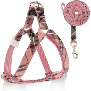 Set tali dan kekang anjing Pull-free kualitas tinggi tali pengikat anjing serat poliester dapat disesuaikan cocok untuk anak anjing - Product Image 1