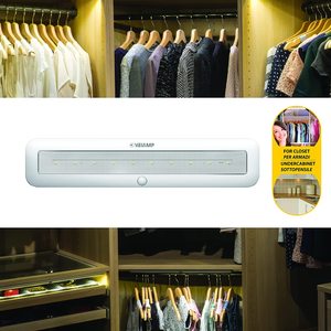 VELAMP laguna 30cm ricaricabile LED sensore di luce sotto armadio con rilevatore di movimento e telecomando 4000K temperatura colore - Product Image 4