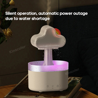 Diffuseur d'huiles essentielles et humidificateur Water Drip Raincloud avec 7 lumières colorées, humidificateur domestique en forme de nuage de pluie et de gouttelettes