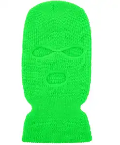 Neon Green 3 Hole Beanie Solid Color Ski Balaclava