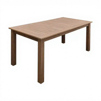 Ensemble de salle à manger d'extérieur en plastique et bois pour jardin, mobilier de patio, chaise et table en plastique et bois