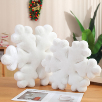 Coussin en peluche super doux personnalisé en forme de flocons de neige de Noël, rembourré en coton PP, pour soulager le stress, coussin de sommeil, décoration de canapé, Noël