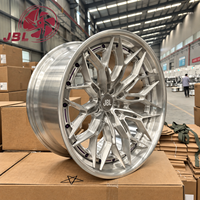 Nouvelles jantes forgées deux pièces 18"-26" en alliage, finition argent brossé intégral, design à multiples rayons, rivets simulés, à déport profond, 25mm 20mm