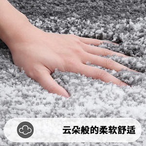 Tapis de bain simple rectangulaire en fibre de polyester, absorbant et antidérapant, pour salle de bain, cuisine, chambre à coucher, usage domestique, couleur unie, lavable en machine - Product Image 4