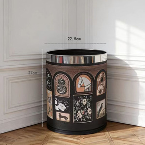 Cubo de Basura Cilíndrico de Estilo Vintage, 10L, Resistente al Agua, Control de Olores, Decoración para Interiores, Sala de Estar, Dormitorio - Product Image 2